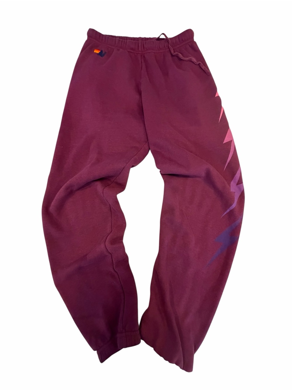Aviator Nation Purple Graphic Lightning Sweatpants m